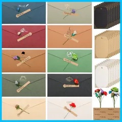 花の封筒 24枚便箋 アンティーク シンプル 10枚 おしゃれ デザインペーパー レターセット レターセット 手紙 クラフト用紙 立体的な花 YOVOY ロマンチック レターセットテープ付き