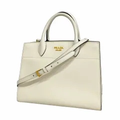 プラダ(Prada) プラダ ハンドバッグ サフィアーノ レザー ホワイト  2wayバッグレディース