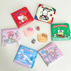 日本正規品) >人気< サンリオ レトロ 二つ折り財布 PVC 6種