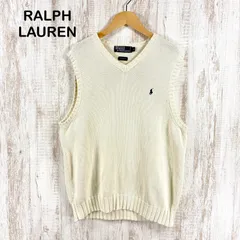 Polo by Ralph Lauren ポロバイラルフローレン ポニーロゴ刺繍 コットン ニット ベスト オフホワイト