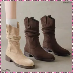 送料無料  ウエスタンブーツ ミドルブーツ 春秋冬靴 レディース ジョッキーブーツ ヴィンテージ風 スウェード 韓国ファッション ガーリー きれいめ おしゃれ 大人可愛いくつ 人気ショートブーツ レトロ風美脚ブーツ 新作太ヒールブーツ