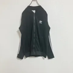 【ロゴ刺繍】adidas アディダスオリジナルス　トラックジャケットジャージ　黒　M相当