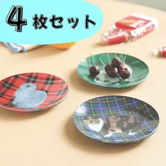 【松尾ミユキ / Matsuo Miyuki】＼４枚セット／ ガラス プレート皿 S Glass plate S｜４種類ぜんぶセット Maron/Lin/Mugi/Leo｜猫ネコcat