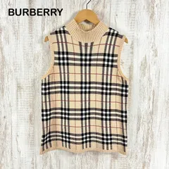 BURBERRY LONDON バーバリーロンドン 定番カラー ノバチェック メガチェック ハイネック ニット ベスト ノースリーブ トップス ベージュ