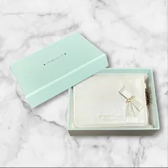 サマンサタバサ プチチョイス パスケース リボン 白 チェーン付