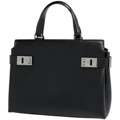 サルヴァトーレフェラガモ Salvatore Ferragamo ガンチーニ ハンドバッグ ビジネスバッグ 手提げ ハンドバッグ レザー ブラック レディース 【中古】