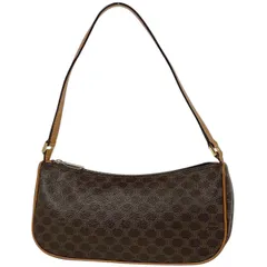 セリーヌ CELINE マカダム柄 ハンドバッグ アクセサリーポーチ ハンドバッグ コーティングキャンバス ブラウン レディース 【中古】