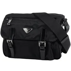 プラダ PRADA ロゴプレート ショルダーバッグ メッセンジャーバッグ ショルダーバッグ ナイロン ネロ(ブラック) BT0713 レディース 【中古】