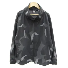 プーマ PUMA スポーツウェア トラックジャケット ミドル丈 ジップアップ 総柄 S ブラック 黒 /YM35