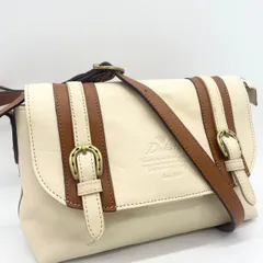 【美品】Dakota ダコタ ショルダーバッグ 本革 レザー アイボリー 茶