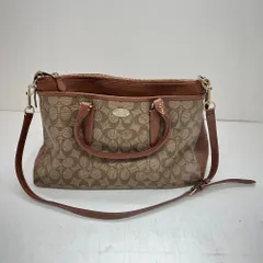 06w16260 COACH  シグネチャー モルガン サッチェル E1593F34617 2wayバッグ　ショルダーバッグ ブラウン 【中古品】