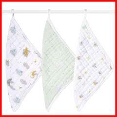 【人気商品】辰 ドラゴン 2024年干支 モスリンコットン 30×30cm 3枚セット ループ付き ウォッシュクロス 出産祝い エイデンアンドアネイ anais ガーゼタオル + WCADABAWCC30011 aden