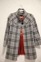 グレー系チェック チェスターコート