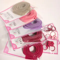 ピンク　フリースタイルファスナー　3ビス　トクトクセット　／　リングスライダー　ファスナー　レッド　パープル