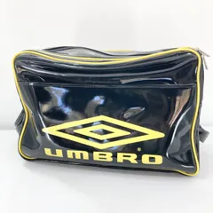 UMBRO アンブロ エナメル ショルダーバッグ UJS1320 ブラック×イエロー ヴィンテージ風 スポーツ ブランドバッグ