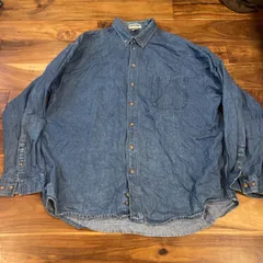アーバン 綿100% ダークブルー デニムシャツ 長袖 XL 大きいサイズのサムネイル