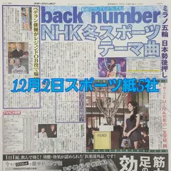 匿名配送！送料込み！  12月2日 朝刊　 スポーツ紙全5社