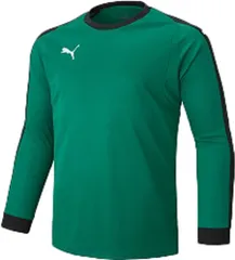 プーマ PUMA サッカー LIGA ジュニア GK シャツ パッドツキ キッズ 子供 ゴールキーパー ウェア トップス ワンポイント トレーニング 練習 長袖 クルーネック ゲームシャツ  729966 02 ペッパー グリーン×プー