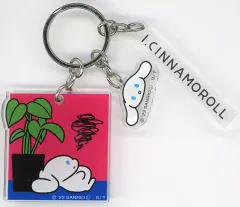 【中古】キーホルダー アイシナモロール(ぼくの幸せって何?) 三連アクリルキーリング 「サンリオキャラクターズ」