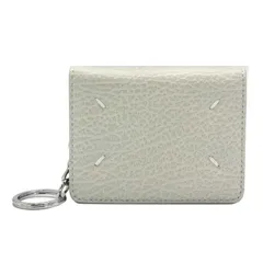 ✨メゾンマルジェラ カードケース（二つ折り・キーリング付き）  Maison Margiela 11 レザー 4ステッチ S56UI0128 P0399 T2003（オフホワイト系）レディース