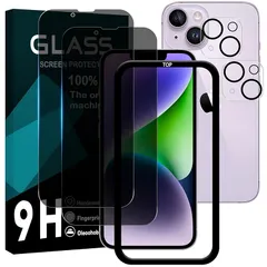 対応 iPhone 14 Plus ガラスフイルム 覗き見防止 【2+2枚セット AGC旭硝子 ガイド枠付き 】iPhone14 plus フイルム のぞき見防止 (2枚) + レンズ保護フィルム (2枚) アイホン14 plus 液晶 保護フィルム のぞき見