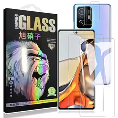Tzciz ガラスフイルム 対応 Xiaomi 11T / 11T Pro フィルム 【2+2枚セット- AGC旭硝子素材】 xiaomi 11t ガラスフイルム【2枚】+ レンズフィルム 【2枚】 mi 11t 液晶保護フィルム xiaomi 11t pro