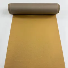 反物 秀品 色無地 堅牢染 家紋付き 地紋 山吹色 正絹 【中古】
