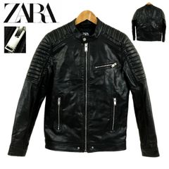 B3592】【極美品】ZARA ザラ シングルライダースジャケット レザー
