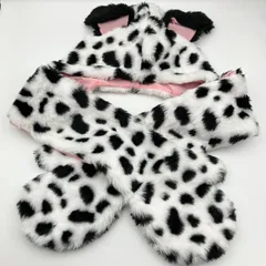 東京ディズニーリゾート Disney 101匹 わんちゃん ディズニー ファンキャップ フード付き マフラー ダルメシアン キャラクター 被り物 ホワイト ブラック メンズ レディース SG381-20