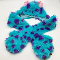 東京ディズニーリゾート Disney モンスターズインク サリー ディズニー ピクサー ファンキャップ フード付き マフラー ジェームズ・P・サリバン キャラクター 被り物 ターコイズ パープル メンズ レディース SG381-21