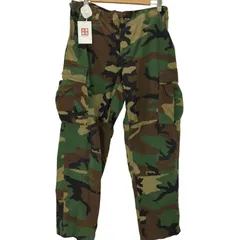 ユーエスアーミー U.S. ARMY USA製 ATLANCO RIP STOP COTTON ウッドランドカモ 迷彩柄 M-65 BDU コンバット フィールド カーゴ パンツ メンズ  MEDIUM REGULAR 