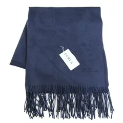 フルラ マフラー ストール 未使用 無地 ロゴ カシミヤ ブランド レディース ネイビー Furla