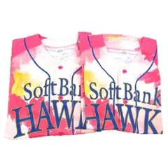 福岡ソフトバンクホークス ユニフォームシャツ 2点セット Lサイズ ピンクフルデー 野球 応援 グッズ まとめて レディース 【中古】