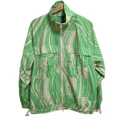 アディダスバイステラマッカートニー ブルゾン サイズXS レディース - ライトグリーン×ベージュ 長袖/ジップアップ/春/秋