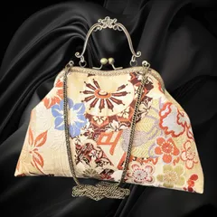 【No.647】着物リメイクバッグ、和風オリジナルバッグ、着物ショルダーバッグ