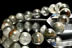 【１点物】半々タイプ◇グリーン ガーデンクォーツ　11mm　ブレスレット パワーストーン 天然石 _MC1589