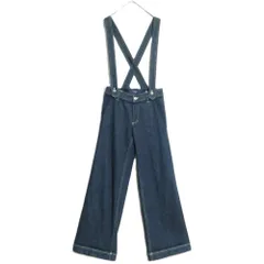 【美品】ピンクハウス★肩ひも付きデニムパンツ サイズS インディゴブルー系 レース付き♪無地 z16505