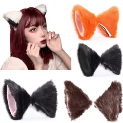 猫耳ピン コスプレ ピン 猫耳 獣耳 クリップネコミミ 萌え 仮装 カチューシャ付 2way 両用タイプ (ピンクxホワイト)