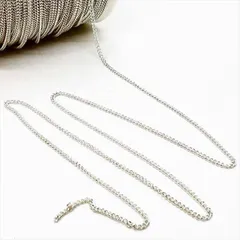 キヘイチェーン ホワイトシルバー【kw02】1m切り売り カット売り 白銀 喜平  鎖 くさり ブレスレット ネックレス ピアス イヤリング ハンドメイドアクセサリーパーツ