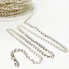 キヘイチェーン ホワイトシルバー【kw11】1m切り売り カット売り 白銀 喜平  鎖 くさり ブレスレット ネックレス ピアス イヤリング ハンドメイドアクセサリーパーツ