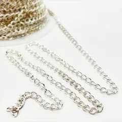 キヘイチェーン ホワイトシルバー【kw25】1m切り売り カット売り 白銀 喜平  鎖 くさり ブレスレット ネックレス ピアス イヤリング ハンドメイドアクセサリーパーツ