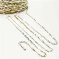 キヘイチェーン ホワイトシルバー【kw31】1m切り売り カット売り 白銀 喜平  鎖 くさり ブレスレット ネックレス ピアス イヤリング ハンドメイドアクセサリーパーツ