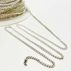 キヘイチェーン ホワイトシルバー【kw32】1m切り売り カット売り 白銀 喜平  鎖 くさり ブレスレット ネックレス ピアス イヤリング ハンドメイドアクセサリーパーツ