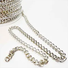 キヘイチェーン ホワイトシルバー【kw33】1m切り売り カット売り 二面 2面 太め 白銀 喜平  鎖 くさり ブレスレット ネックレス ピアス イヤリング ハンドメイドアクセサリーパーツ