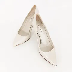 ファビオルスコーニ FABIO RUSCONI パンプス アーモンドトゥ ハイヒール レザー ベージュ グレージュ 36 1/2