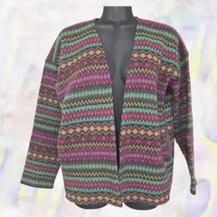 anap mimpi　アナップミンピ　カーディガン　マゼンダ　レディース　ポケット　Vネック　オープンスタイル　ガウン　総柄　山岳民族風