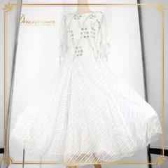 社交ダンス 衣装 スタンダード ドレス ワンピース パーティ衣装 オールシーズン solo 白 ホワイト系 ブルー系 シルバー系 ラインストーン ドレスアップ カジュアル フェミニン おしゃれ かわいい 透け感 ストレッチ 通気性 夏用 秋用 胸元デザイン