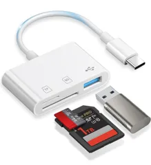 SD カードリーダー type-c メモリ/カメラ/TF カードリーダー 3in1 USB/SD/TF変換アダプタ 設定不要 OTG機能 双方向転送 高速写真/ビデオ 高速伝送