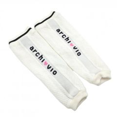 Archivio Knit Leg Warmers, White x Black, Glitter, Fleece-lined, Women's Golf Wear