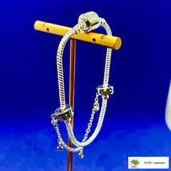 ☆シルバー ブレスレット 18cm 星 チャーム付き 二連 チェーン レディース アクセサリー 可愛い おしゃれ プレゼント ギフト // B-2